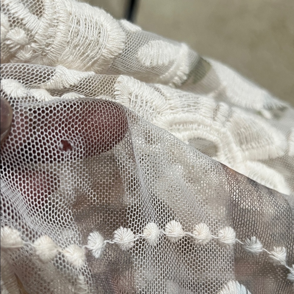 Origami FLORAL Cream Lace SHAWL CAPE, FREE SIZE, BOHO CLASSIC: - Picture 13 of 16